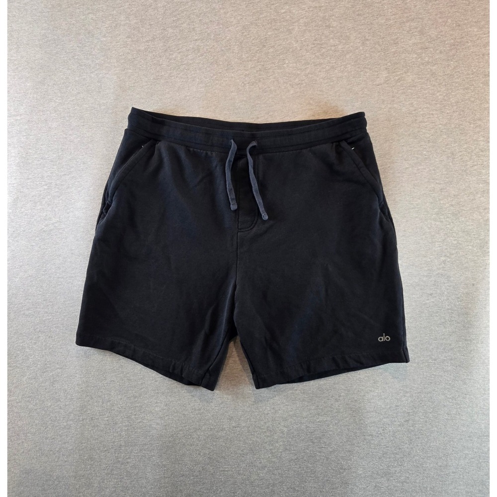 Alo Yoga Chill Shorts Mens Large Black 8" Inseam Relaxed Fit Athleisure Stretch